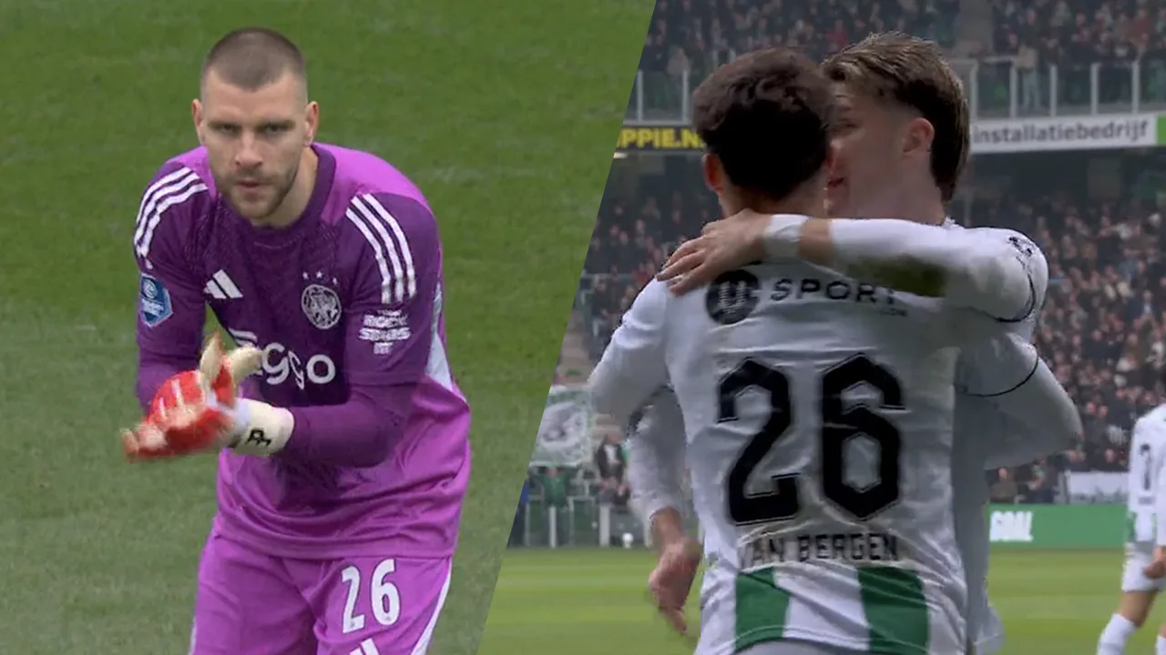 Videogoal: Ajax kijkt al vroeg tegen achterstand aan bij FC Groningen