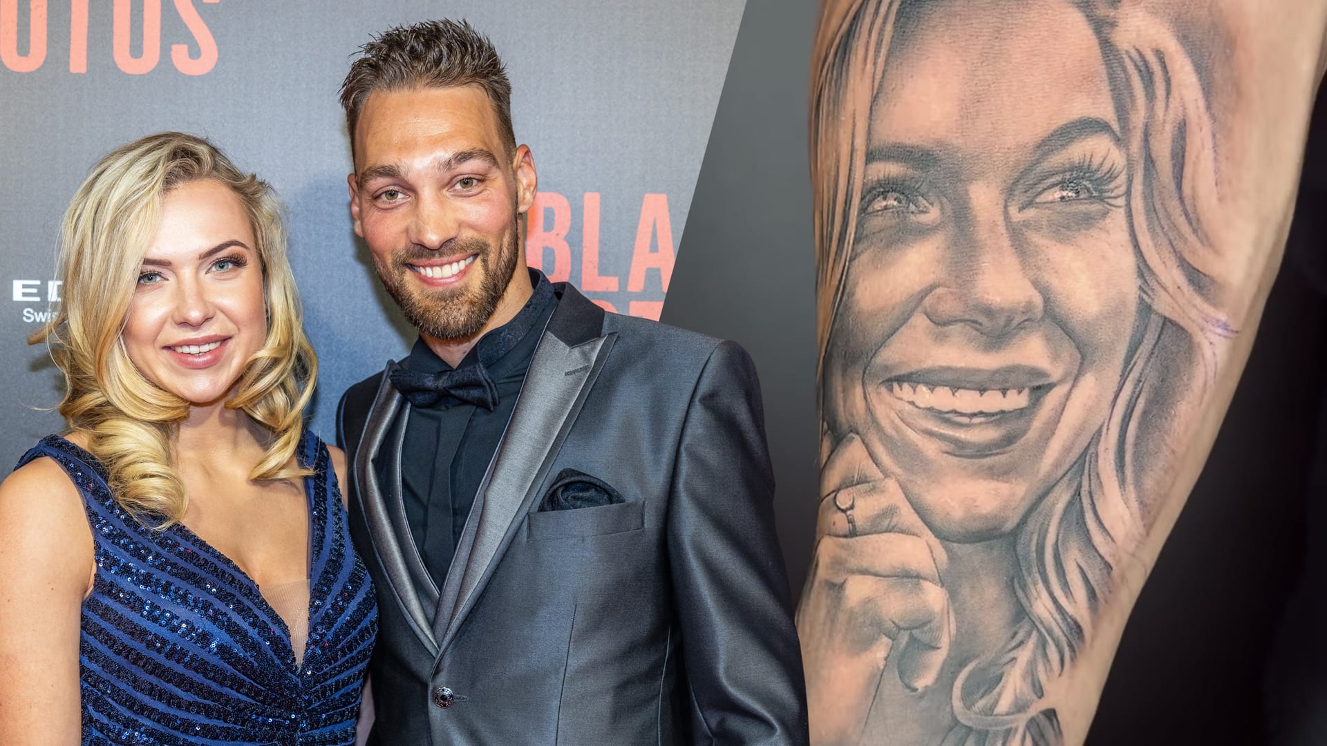 Schaatser Kjeld Nuis laat enorm portret van vriendin Joy Beune op onderarm tatoeëren