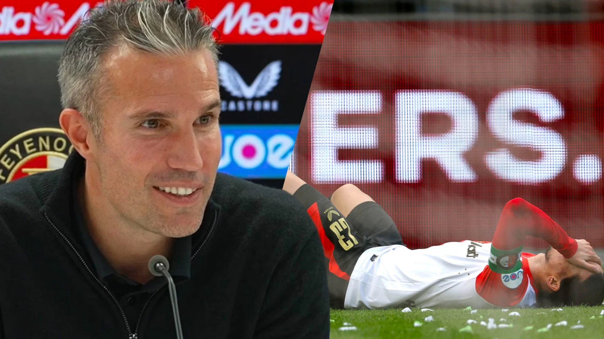Van Persie over het magische herstel van Hadj Moussa: 'Hij schudt met z’n been en kan weer door!'