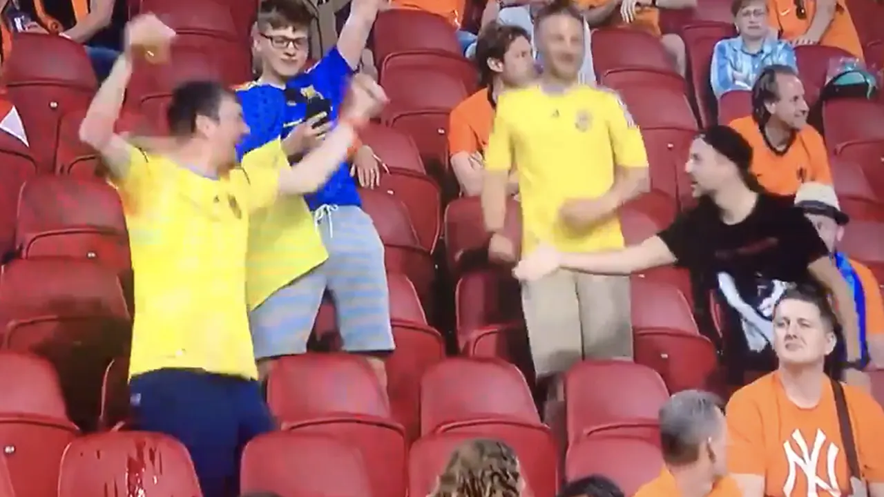 VIDEO: Oranje-fan feliciteert fans van Oekraïne met wereldgoal