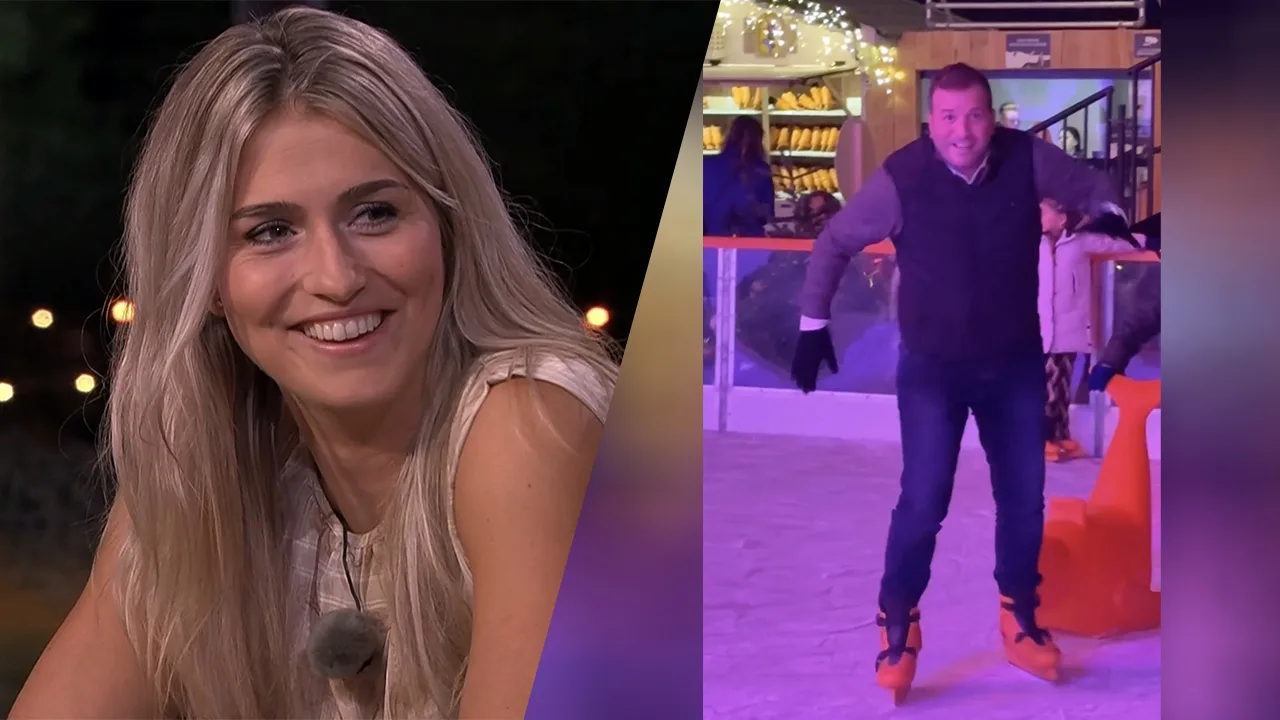 Video: Estavana Polman lacht om stuntelende Rafael van der Vaart op kunstijs 