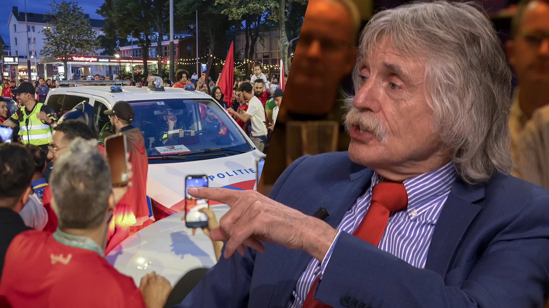 Johan Derksen hekelt Amsterdamse politie na rellen rond WK-duels van Marokko: 'Ze gaan met ze op de foto!'