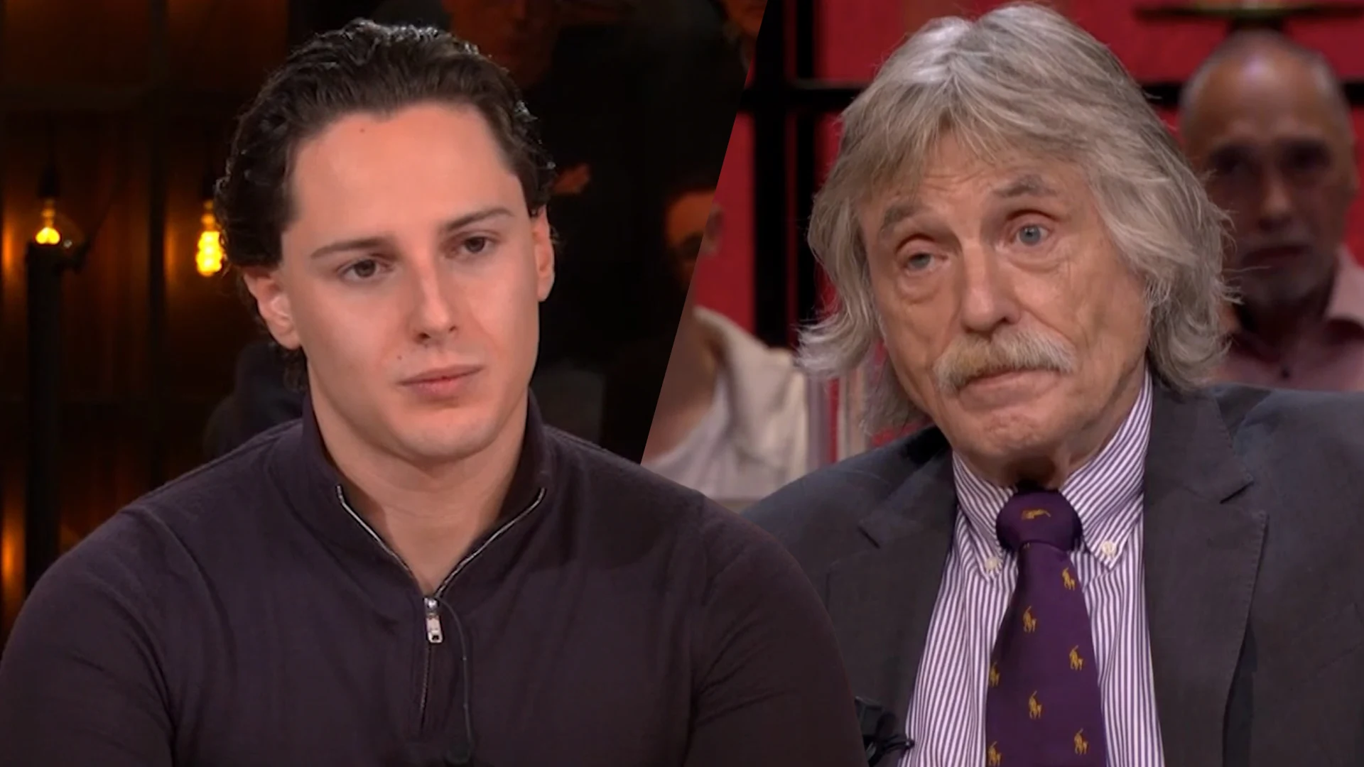 Johan Derksen reageert op uitspraken van First Dates-deelnemer Davey bij RTL Tonight