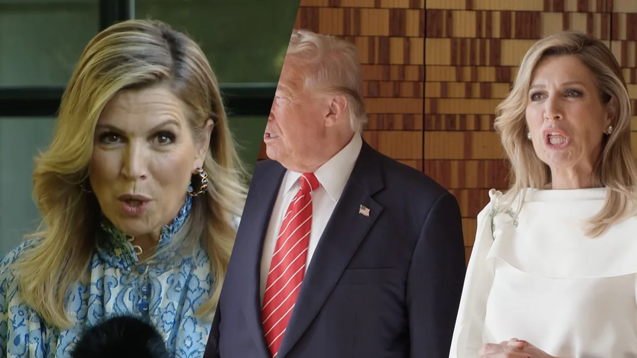 Video: Koningin Máxima reageert op vermeende imitatie van Donald Trump