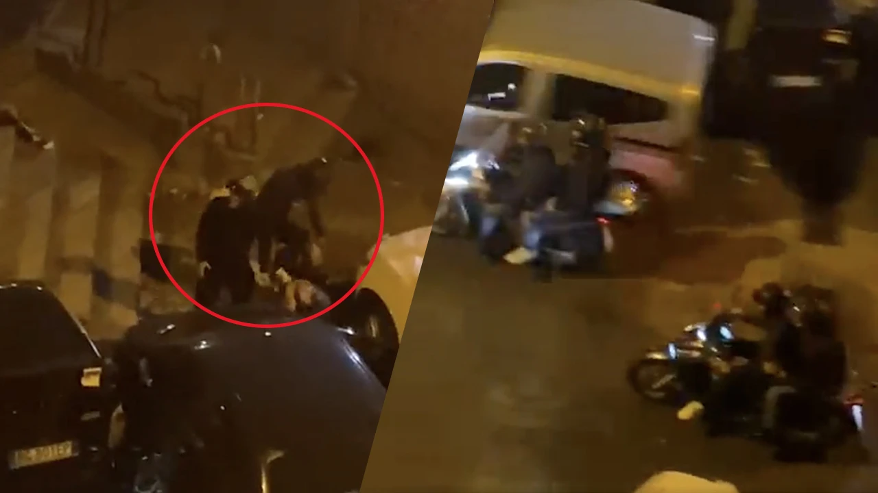 Video: Ajax-fan aangevallen door Napoli-fans op scooter