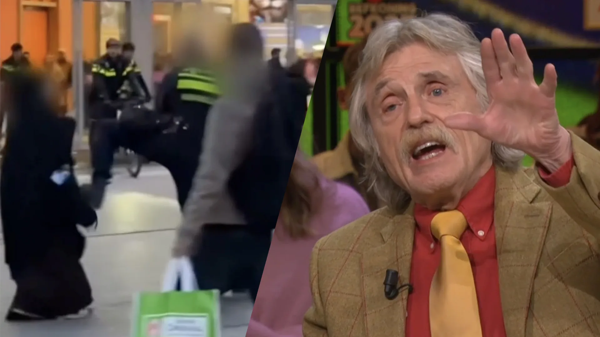 Johan Derksen heeft duidelijke mening over geweldsincident onder Bollendak op stationsplein Utrecht