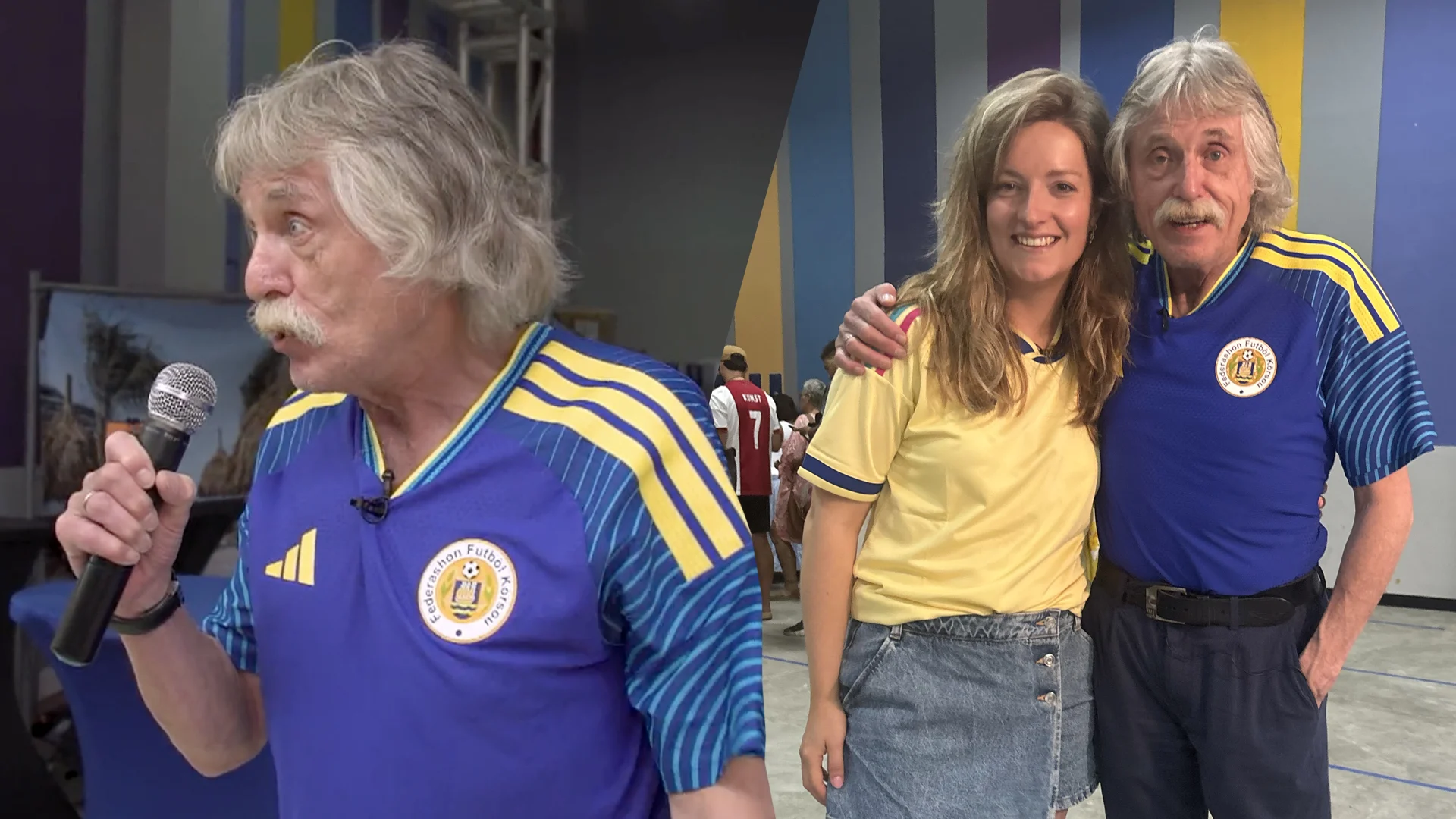 Zien: Johan Derksen verzorgt officiële lancering van nieuw WK-shirt Curaçao!