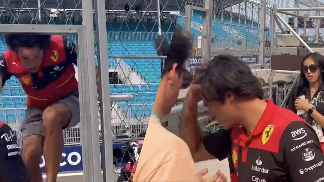 Auw! F1-coureur Carlos Sainz stoot hoofd in pitstraat op circuit van Miami