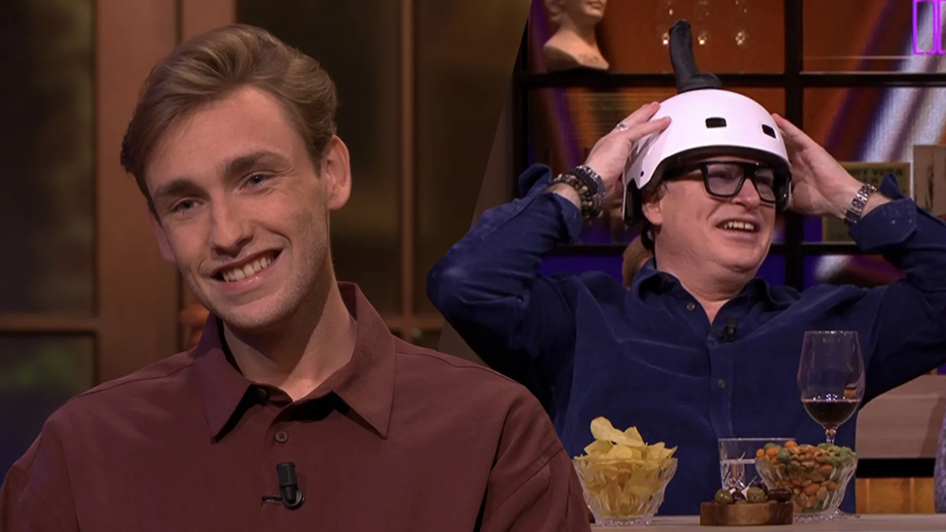 Nicky van der Gijp grapt over bezoek aan De Oranjezomer: 'Ik heb nog getwijfeld over die dildohelm...'