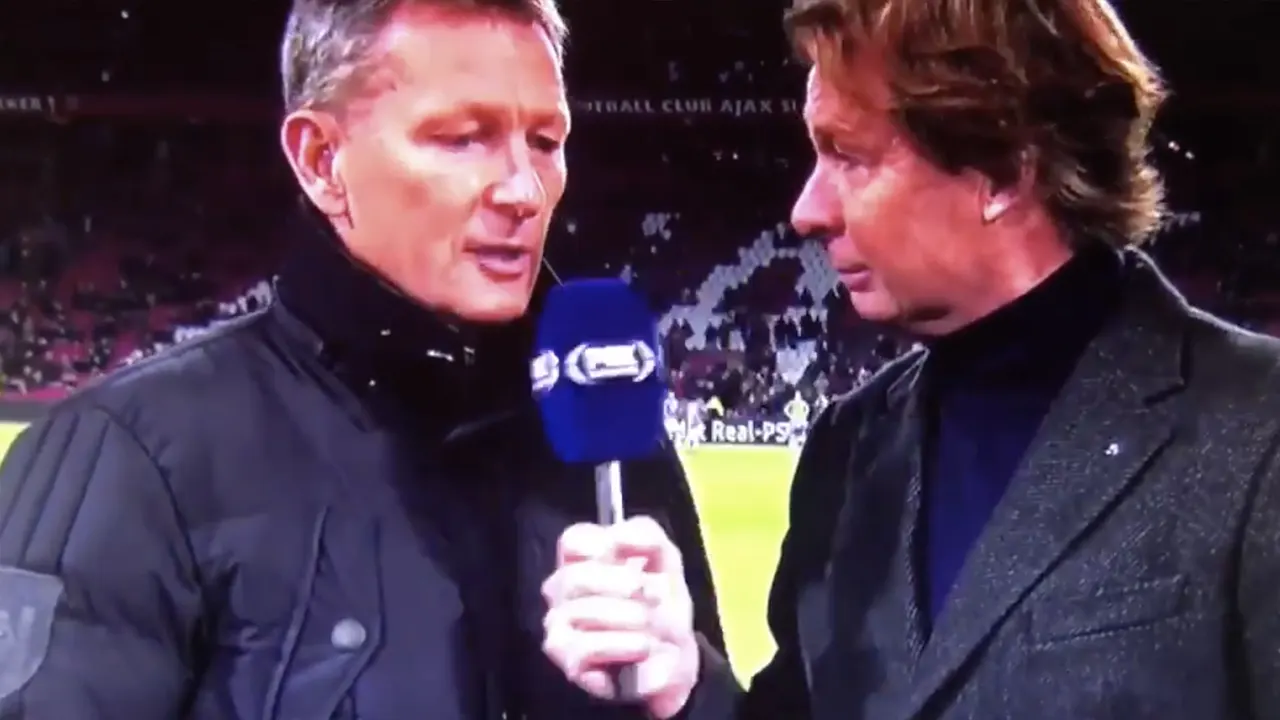 Van Basten vanuit studio na afloop van interview Hans Kraay Jr. en Wormuth: 'Sieg Heil'