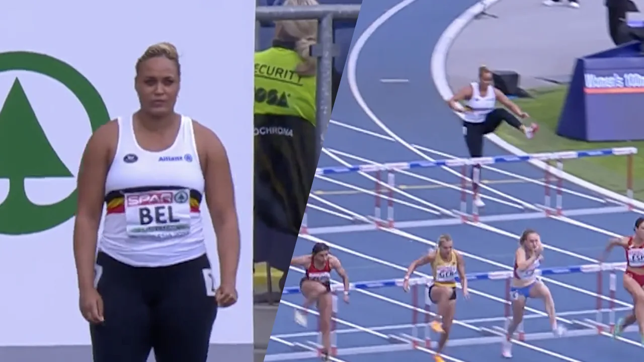 Video: Kogelstootster Jolien Boumkwo valt in als hordeloopster op EK atletiek