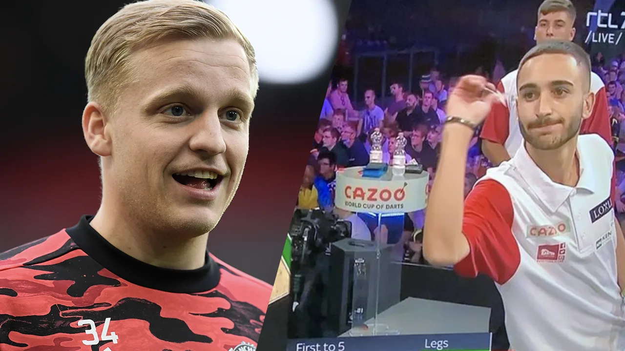 ZIEN: Donny van de Beek spot 'Hakim Ziyech' bij World Cup of Darts