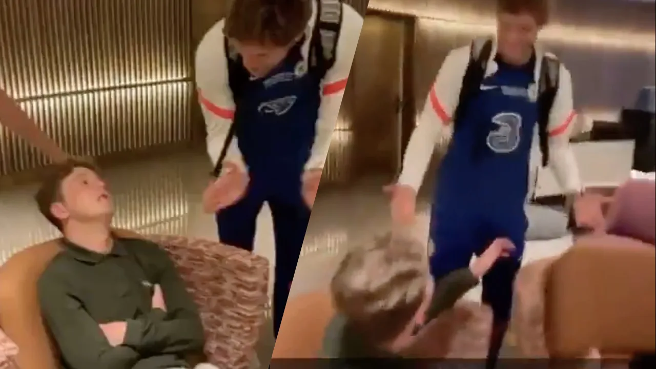 ZIEN: volledig uitgeputte Chelsea-fan wordt verrast door Marcos Alonso 