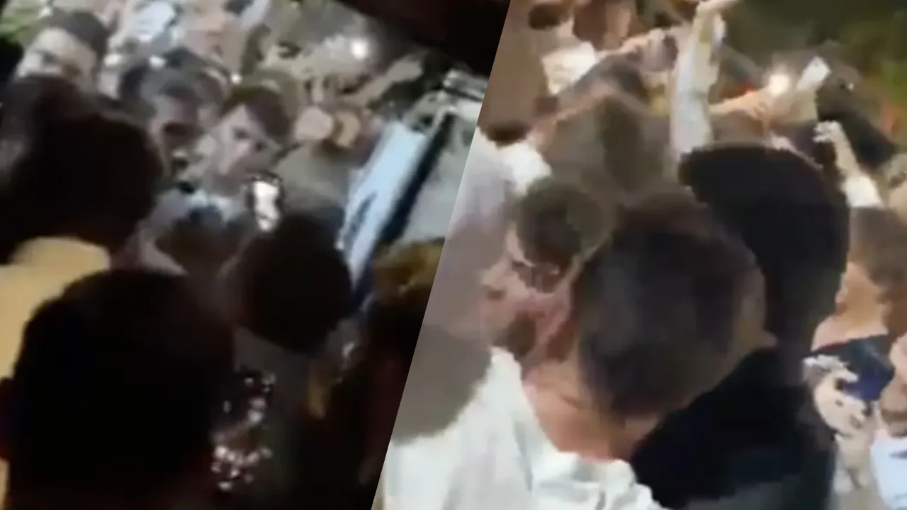 VIDEO: Messi bestormd door honderden fans buiten restaurant in Miami