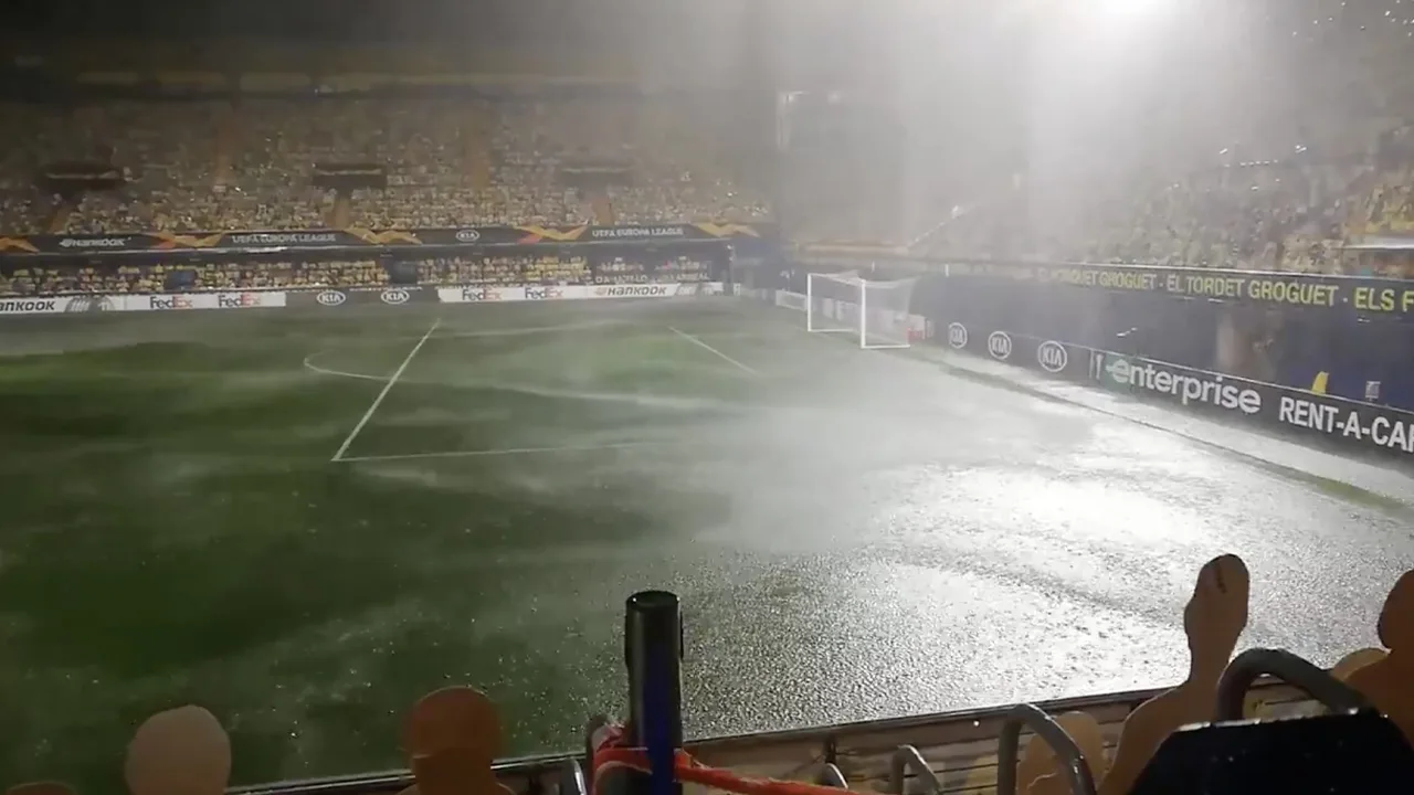 Villarreal-Maccabi uitgesteld door gigantische hoosbui