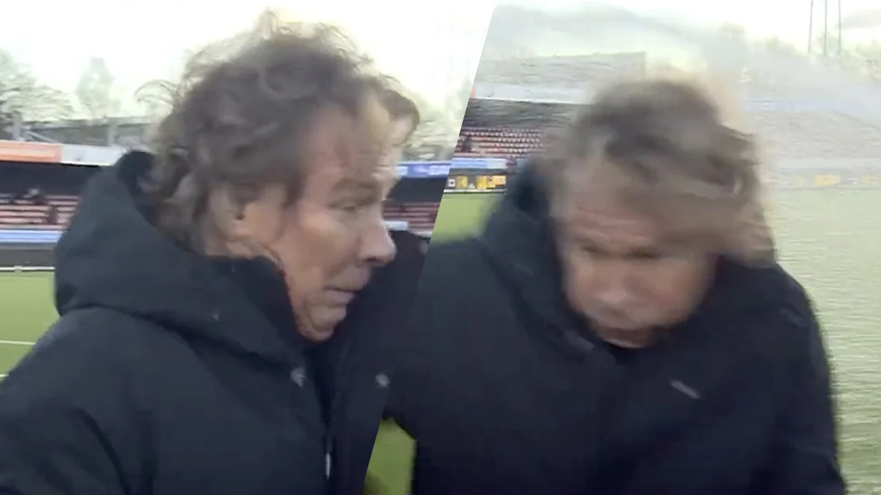 VIDEO: Hansie Hansie schrikt zich rot door veldsproeier bij Excelsior