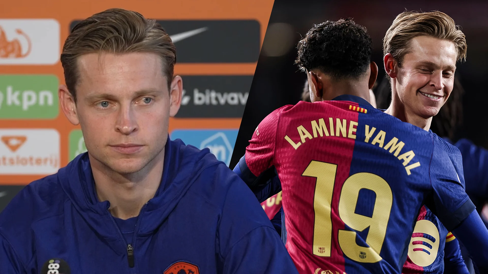 Frenkie de Jong heeft tijdens persmoment mooie woorden over voor teamgenoot Lamine Yamal