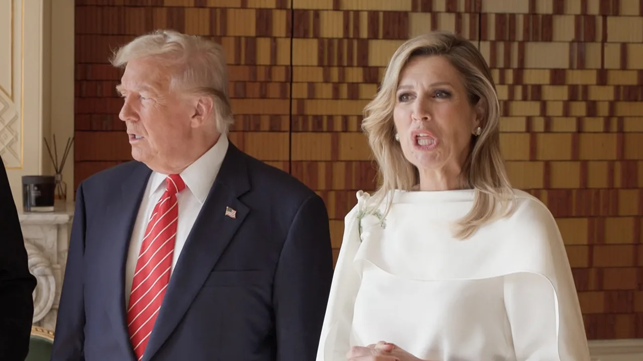 Video: Koningin Máxima lijkt Trump te imiteren na fotosessie in Paleis Huis ten Bosch