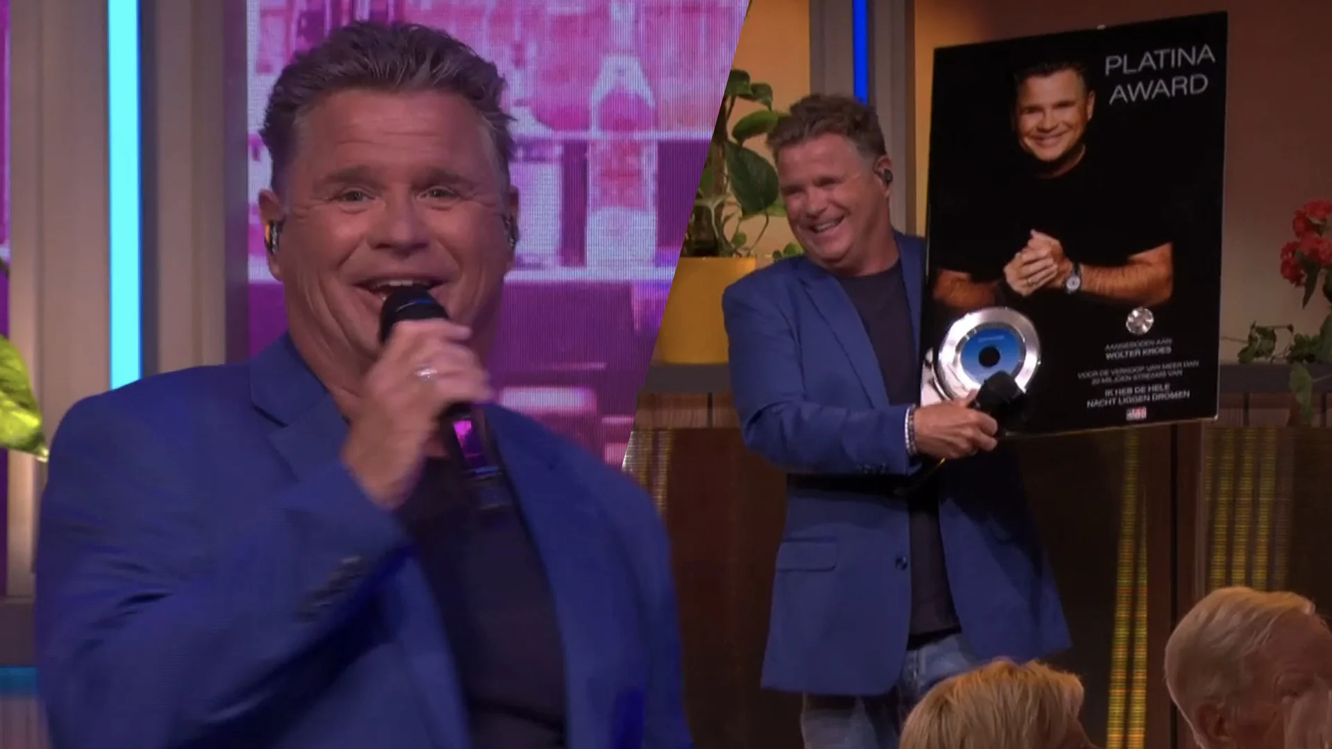 Wolter Kroes roept ‘Sorry Johan Derksen’ en krijgt platina plaat bij De Oranjezondag