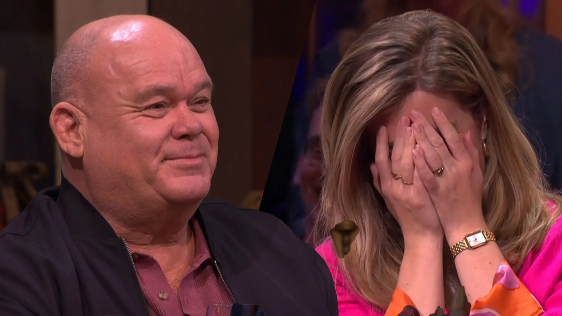 Merel Ek slaat handen voor gezicht na opmerking van Paul de Leeuw: 'Dit gaat helemaal fout!'