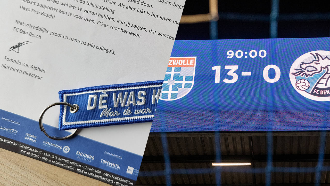 FC Den Bosch stuurt brief naar fans met komisch aandenken aan historische 13-0 nederlaag