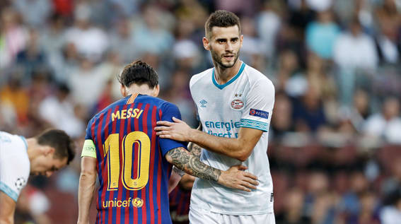 PSV met Pereiro en Hendrix tegen Barça