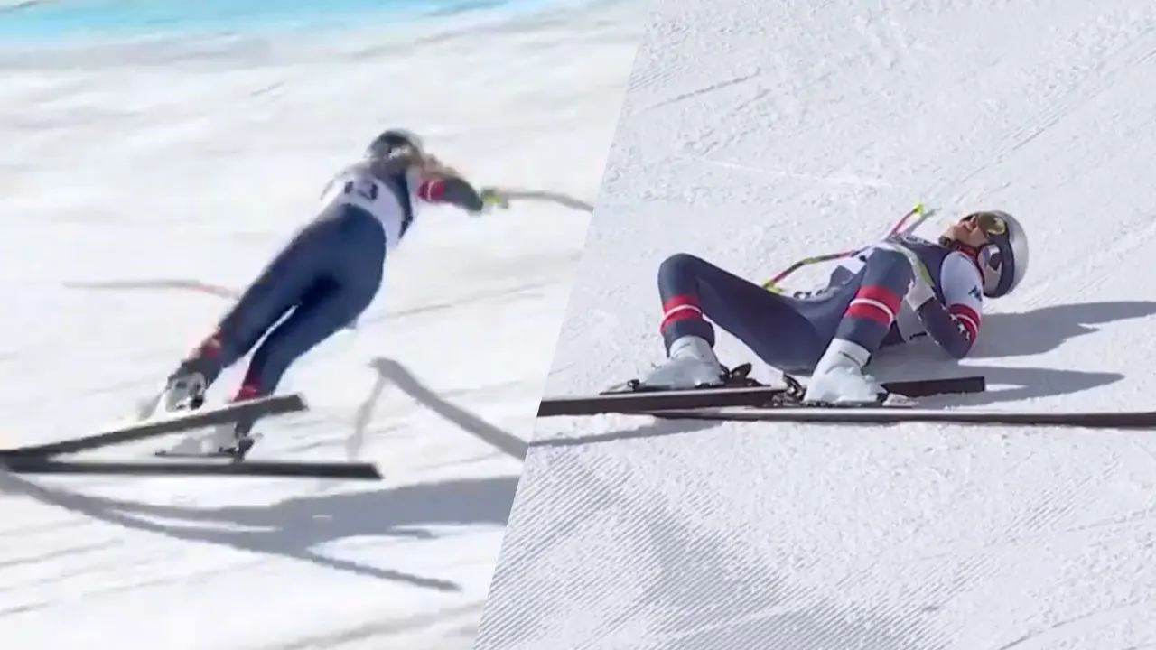 Heftige beelden: Amerikaanse Lindsey Vonn schreeuwt van de pijn na val tijdens olympische afdaling