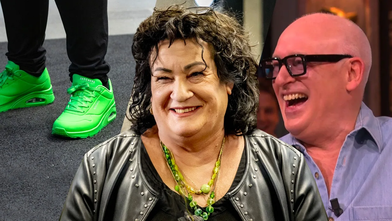 Vandaag Inside-tafel ziet nieuwe schoenen Caroline: 'Kermit de Kikker!'