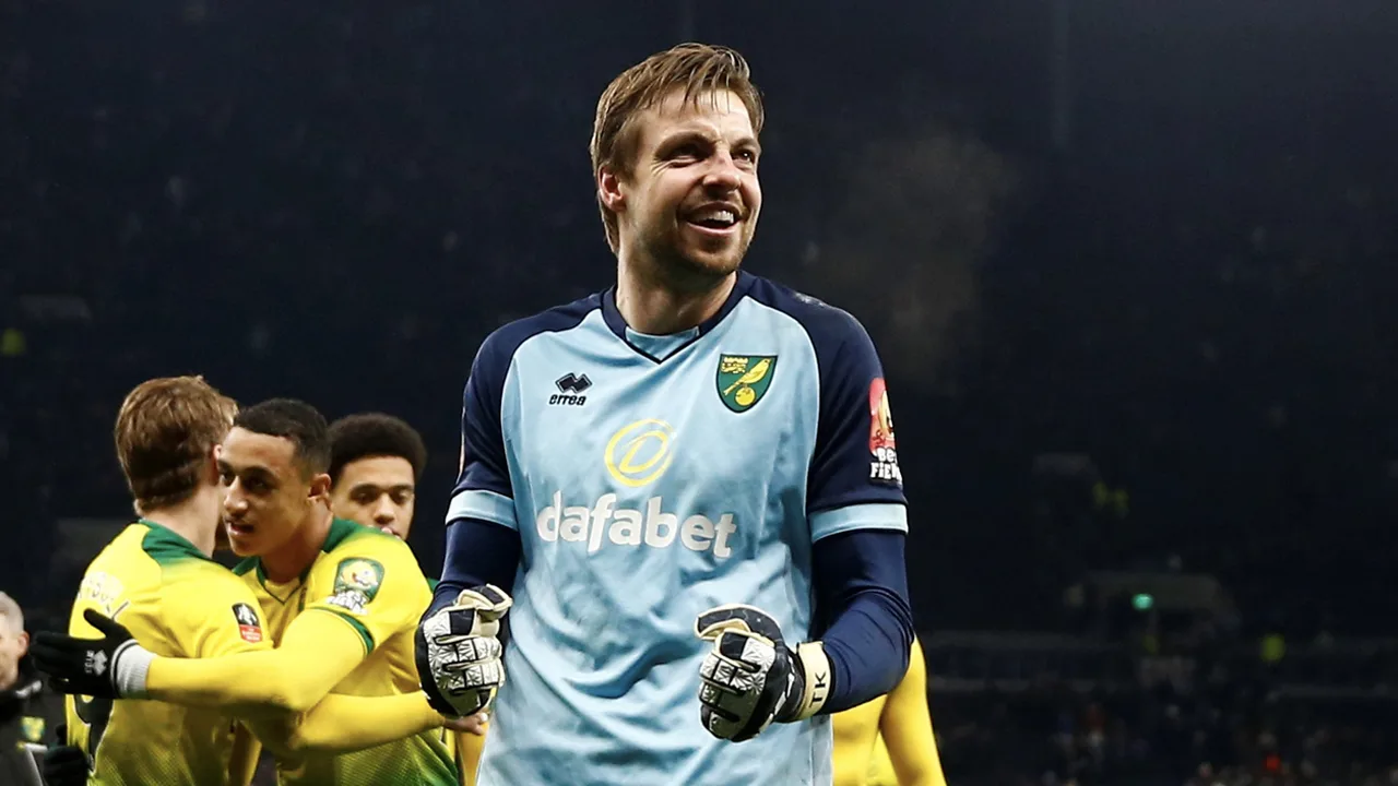 Tim Krul held in penaltyserie dankzij bidon