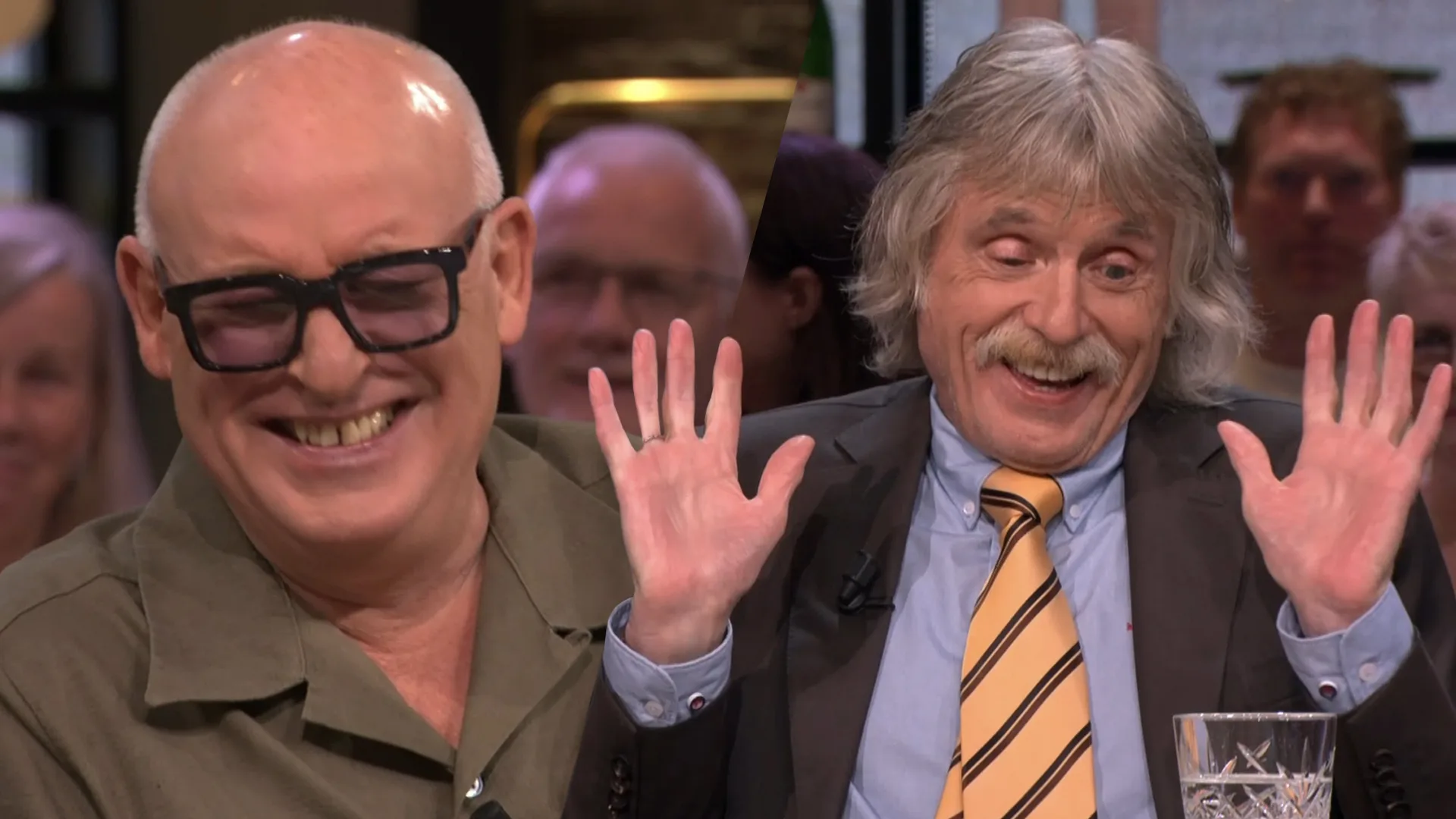 René van der Gijp giert om gedrag van Johan Derksen tijdens vergadering bij Talpa