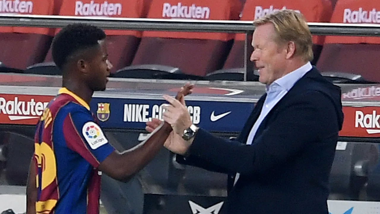 Ansu Fati maand of vijf langs de kant