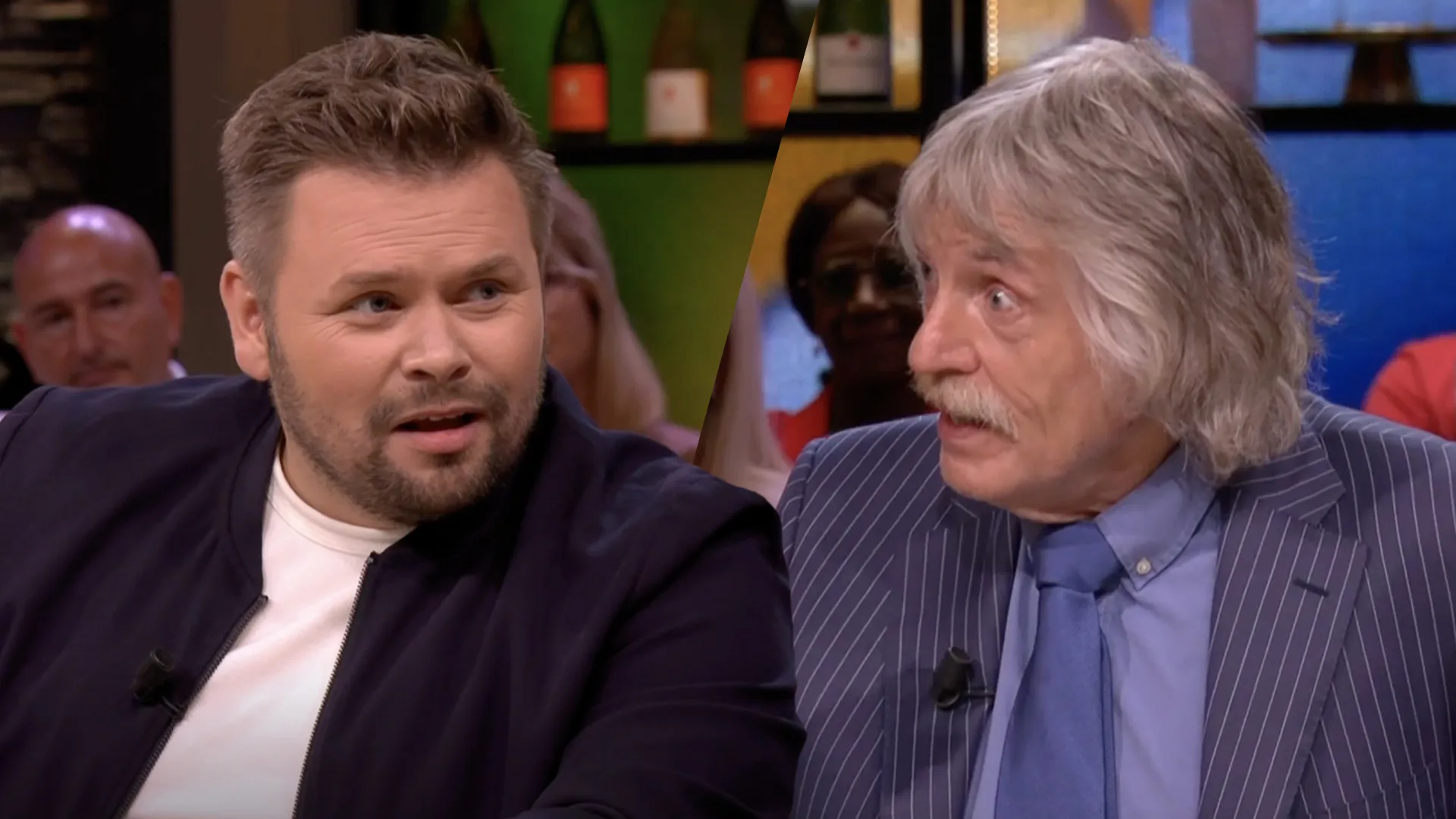 Johan Derksen tegen Thomas van Groningen: 'Dan heb je de laatste keer hier gezeten!'