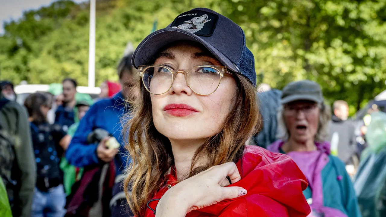 Carice van Houten zondag bij demonstratie voor Gaza in Den Haag