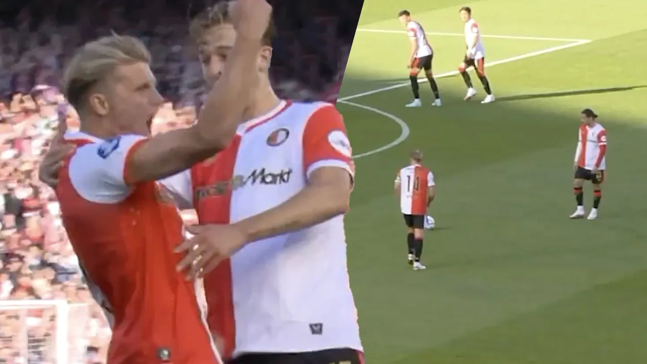 Videogoal: Steijn zorgt met schitterende vrije trap voor snelle voorsprong Feyenoord tegen NAC