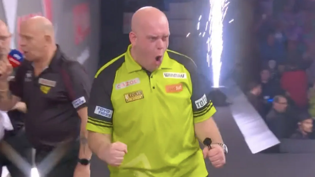 Van Gerwen met veel machtsvertoon naar WK-finale na zege op Van den Bergh