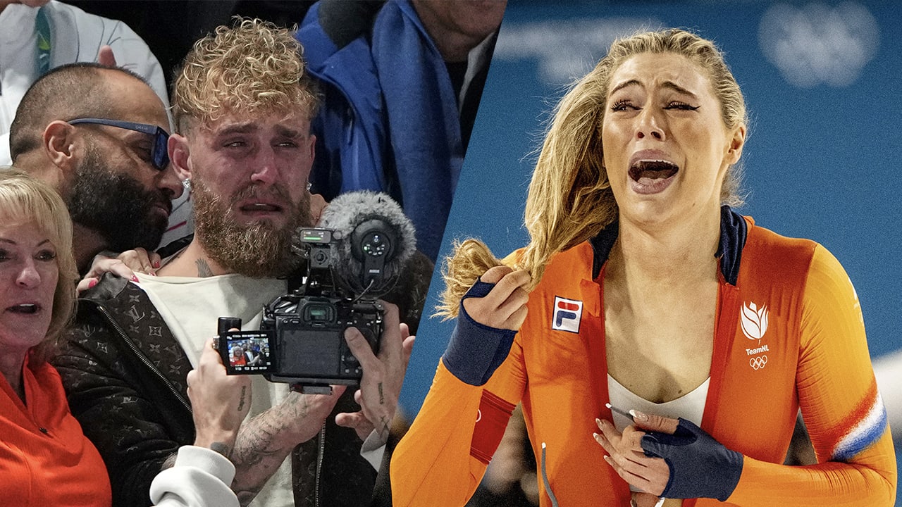 Video: Jake Paul in tranen van blijdschap na olympisch goud voor verloofde Jutta Leerdam