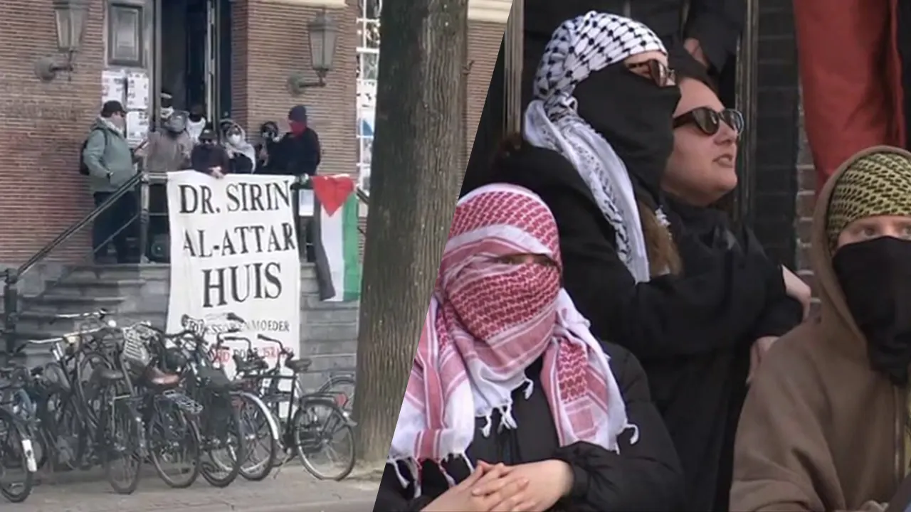 Honderd Pro-Palestijnse betogers bezetten Maagdenhuis in Amsterdam