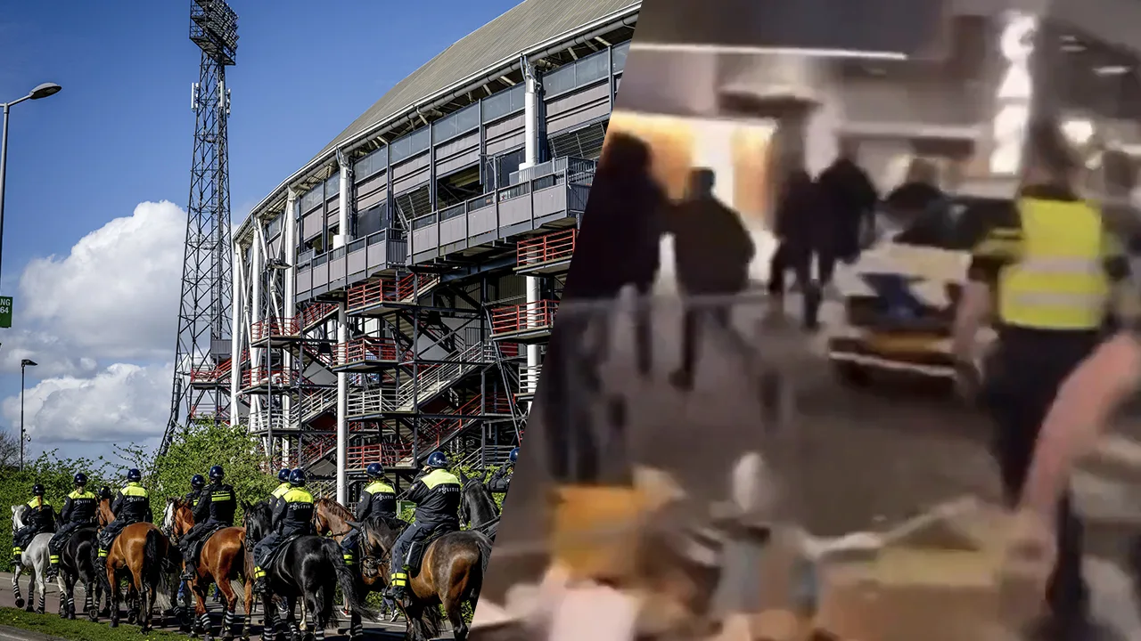 Video: Politie grijpt in na vechtpartij tussen Feyenoord- en Aston Villa-aanhang