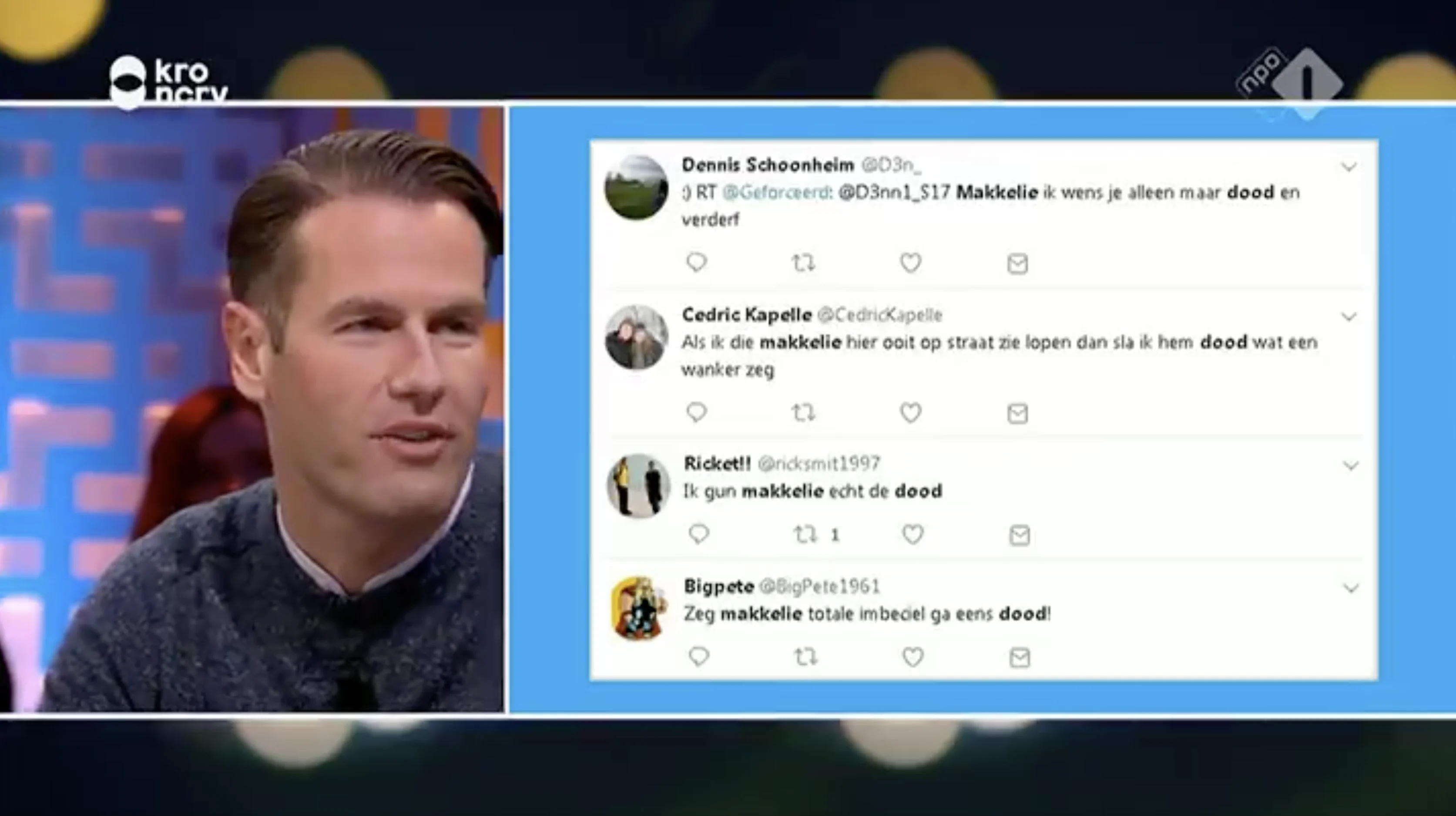 Makkelie reageert op doodsbedreigingen bij Jinek