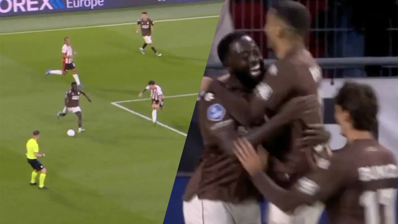 Videogoal: Owusu schiet Telstar op prachtige wijze op voorsprong bij PSV