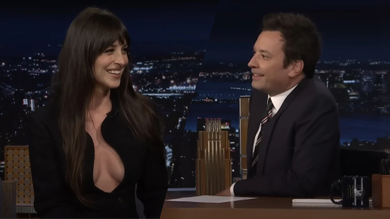 Video: jurkje van actrice Dakota Johnson steelt de show: 'Mijn ogen zitten hierboven'