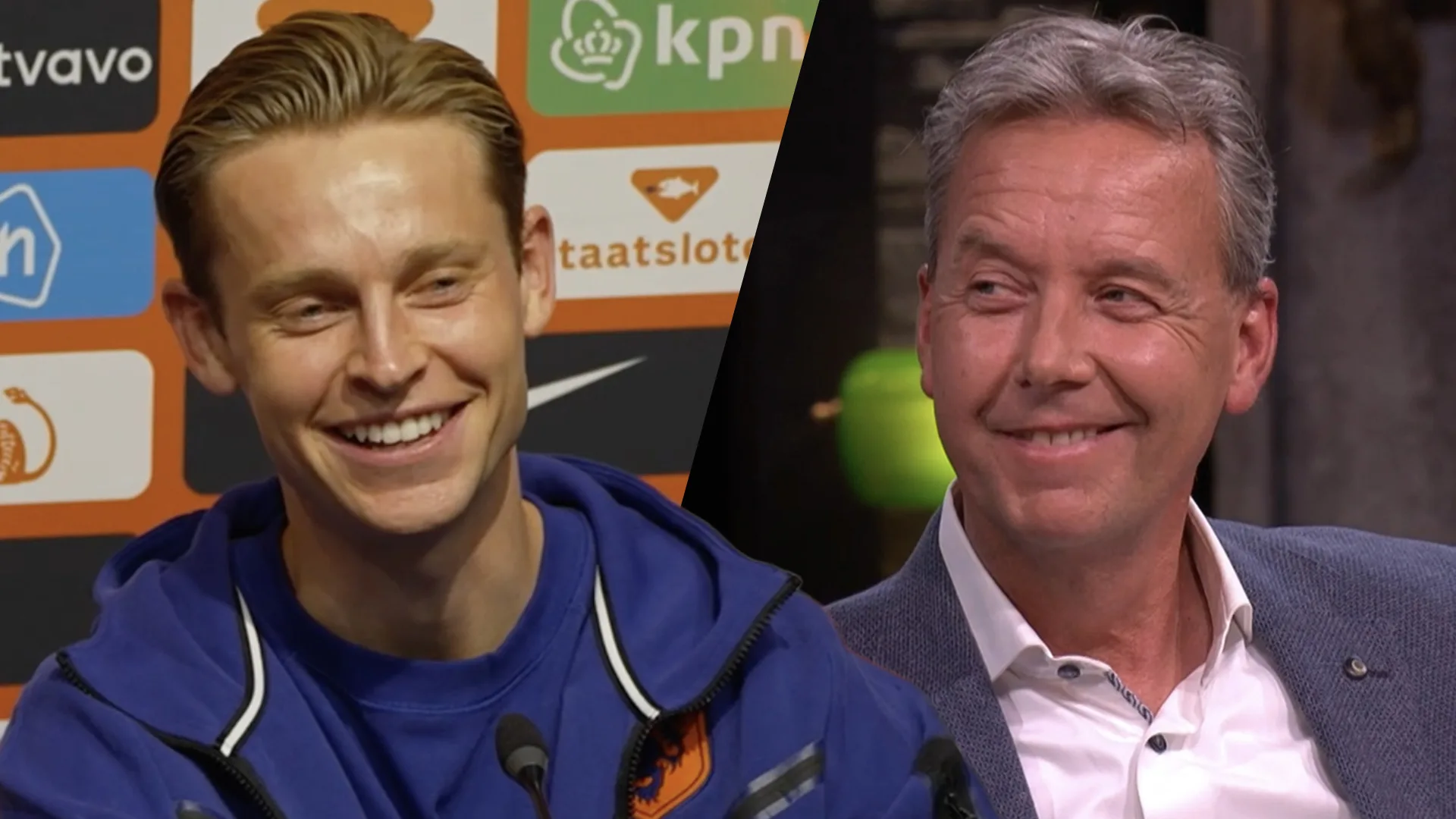 Frenkie de Jong krijgt lachers op zijn hand na dolletje met Valentijn Driessen