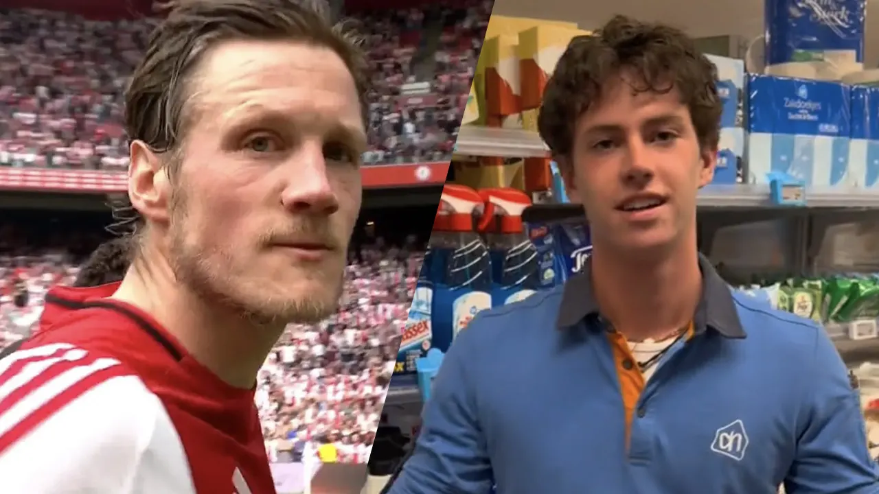 Video: Albert Heijn ziet lichtpuntje voor Ajax en dolt met klap van Weghorst richting camera