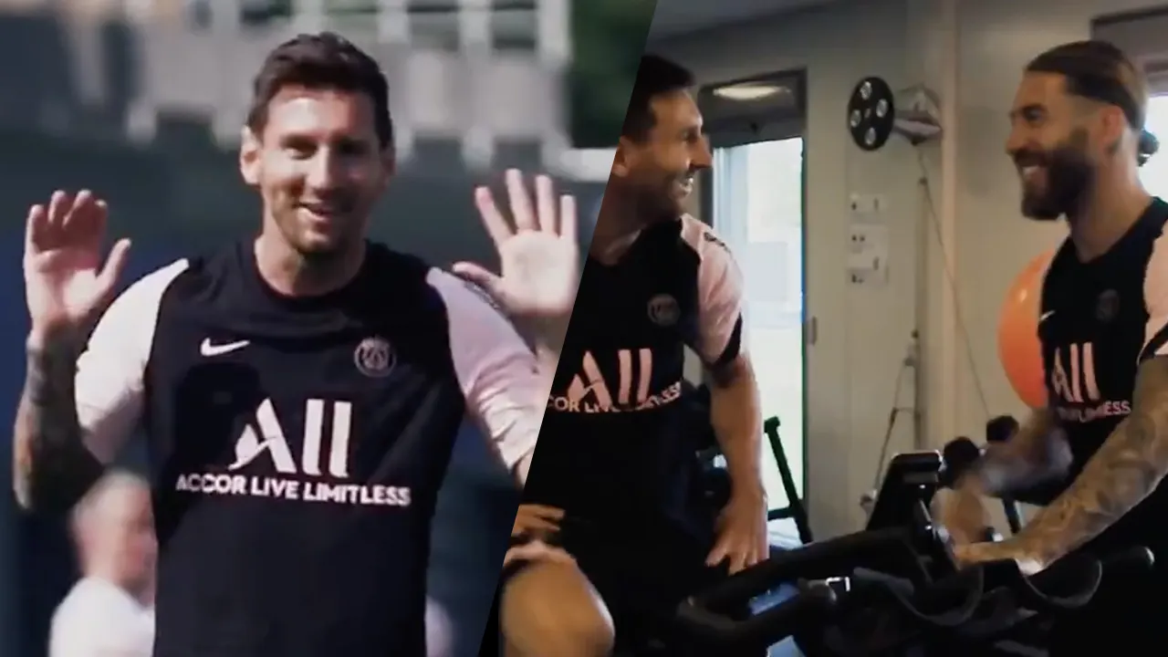 VIDEO: Messi knuffelt tijdens eerste PSG-training met Ramos en Mbappé
