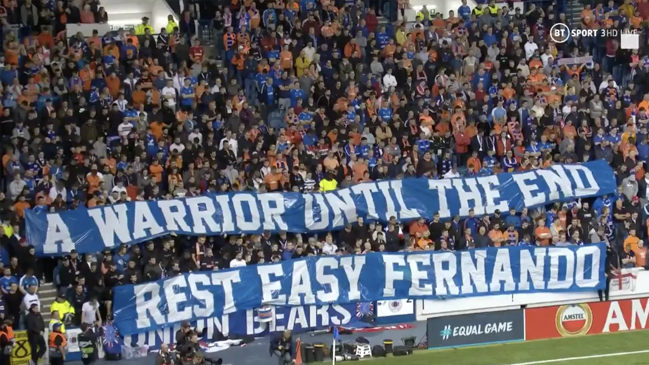 Indrukwekkende minuut stilte en applaus voor Fernando Ricksen bij Rangers-Feyenoord