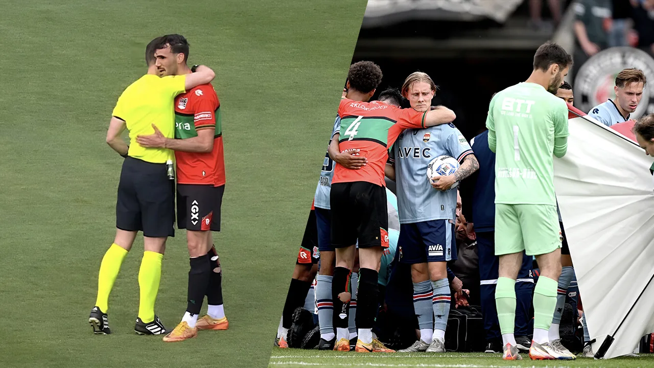 Makkelie geschrokken na botsing bij NEC - Willem II: 'Ik gaf hem een omhelzing, puur op gevoel'