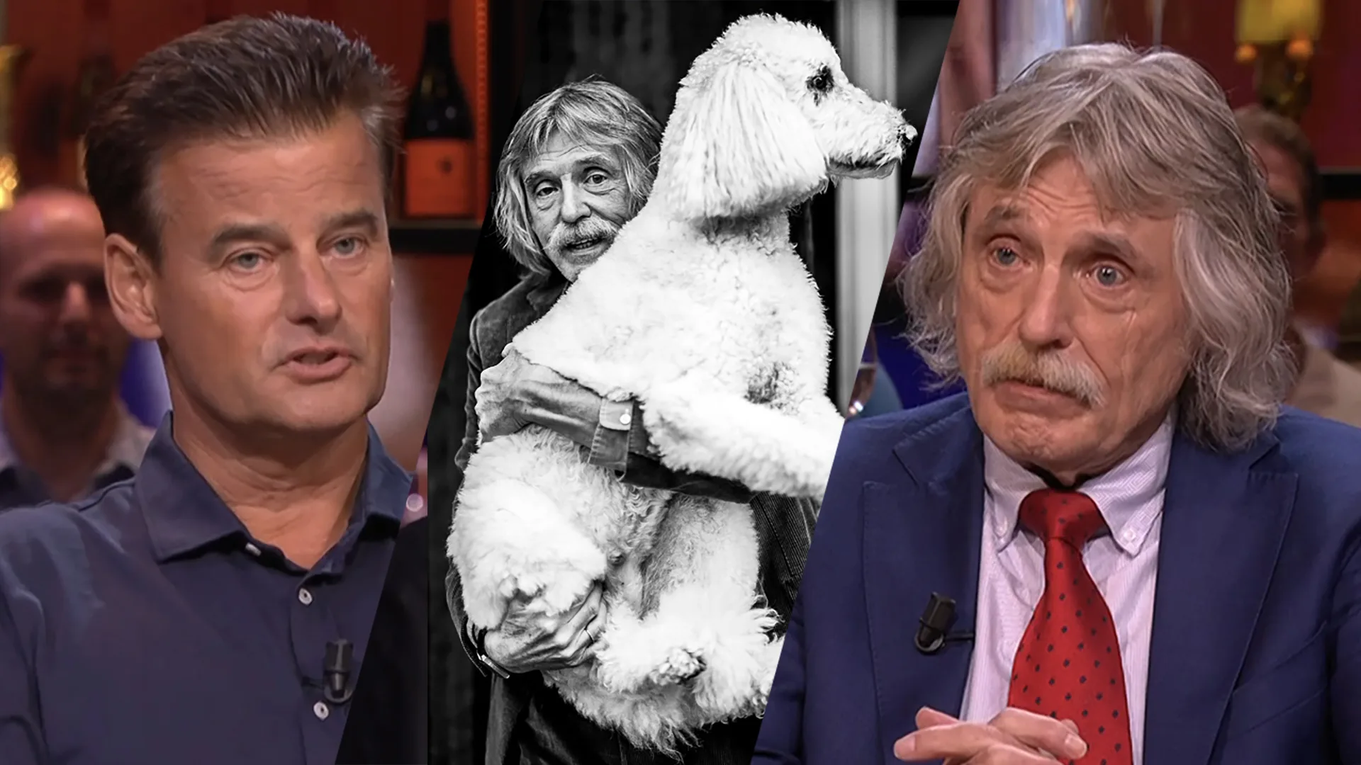 Wilfred Genee condoleert Johan Derksen met overlijden van zijn hond Cuby