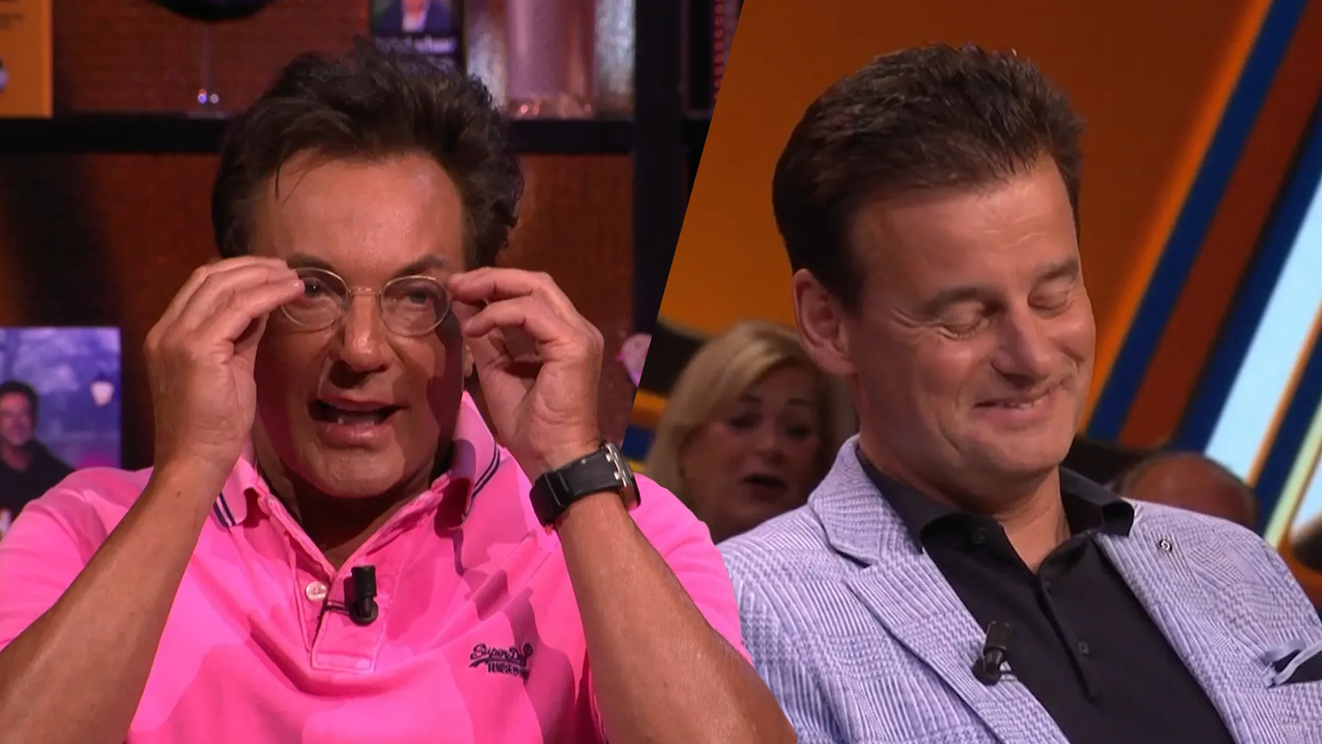 Gerard Joling spot koortslip bij Wilfred: 'Heb je een of andere baviaan liggen likken?!'