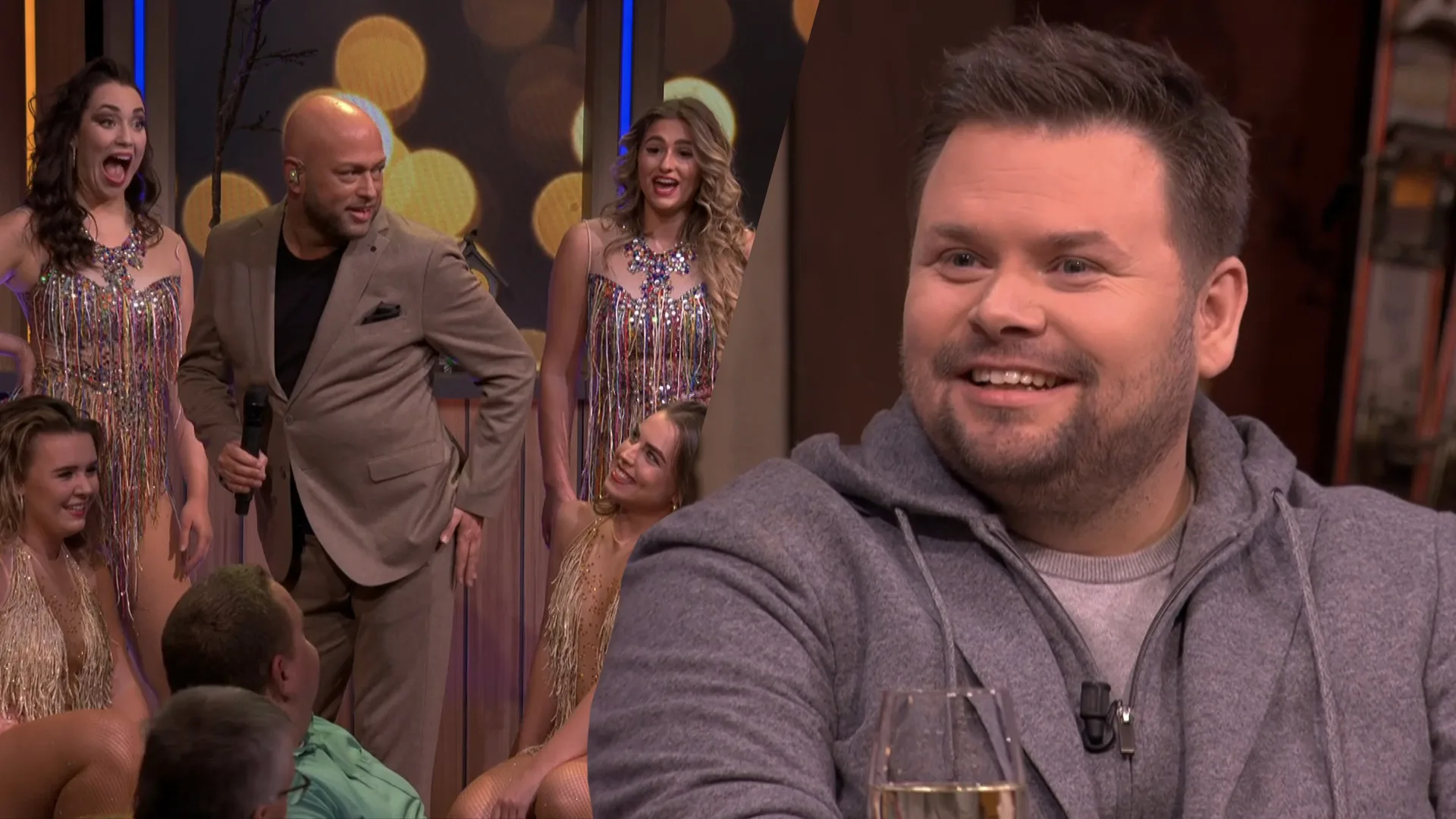 Jeffrey Kuipers en danseressen zetten studio op stelten; Thomas van Groningen kijkt ademloos toe 