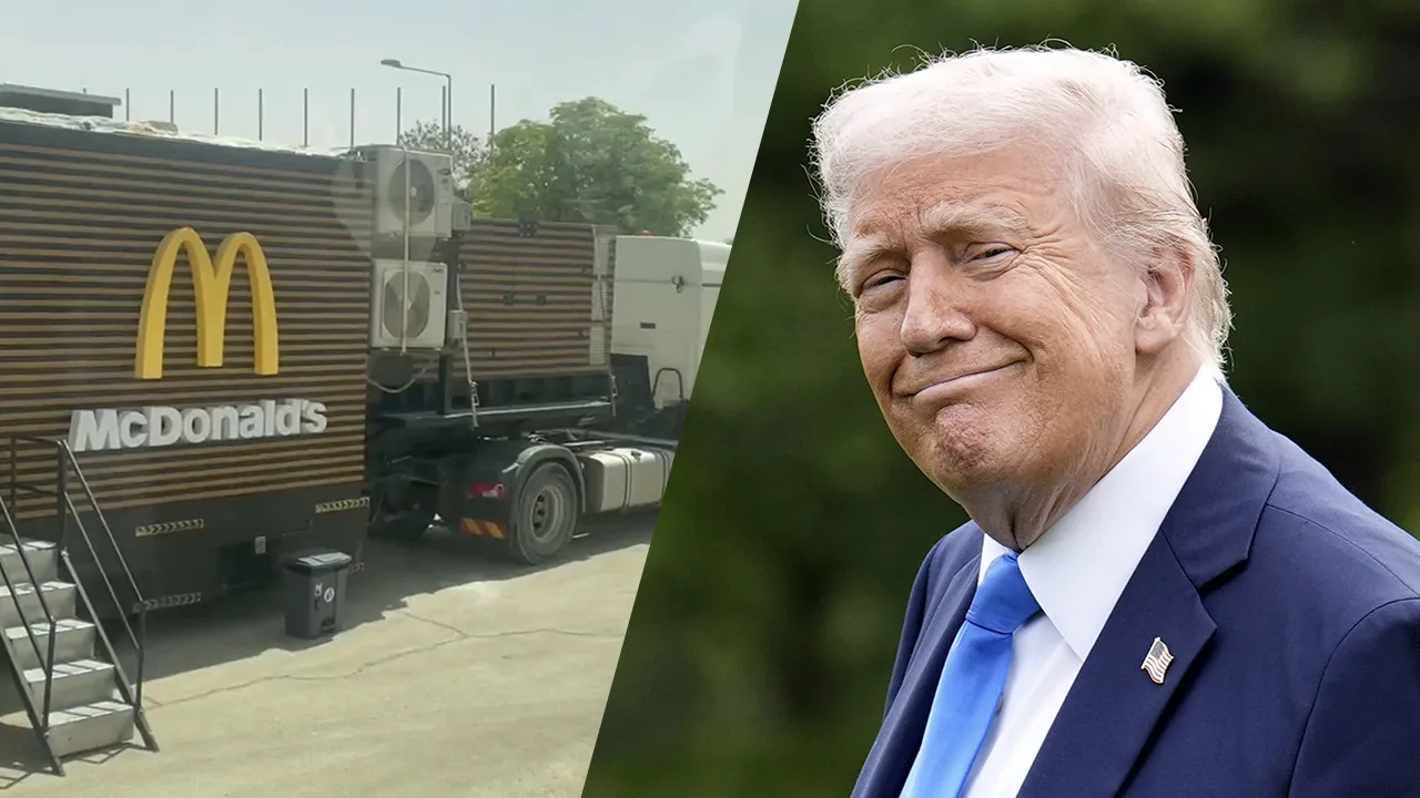 Video: Mobiele McDonald’s volgt Donald Trump door het Midden-Oosten